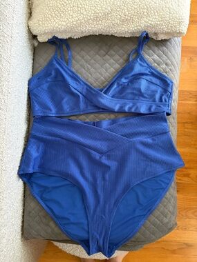 Aerie Royal Blue Ribbed Swimsuit